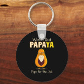Funny Grandfather World's Papa Papaya Pun  Sleutelhanger (Voorkant)