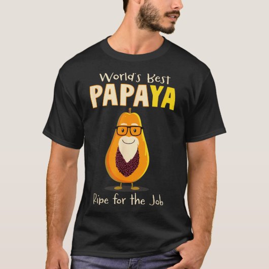 Funny Grandfather World's Papa Papaya Pun  T-shirt (Voorkant)