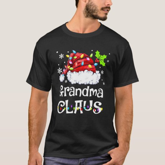 Funny Grandma Claus kerstpyjama Santa T-shirt (Voorkant)