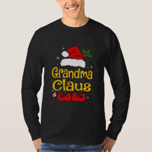 Funny Grandma Claus kerstpyjama Santa T-shirt