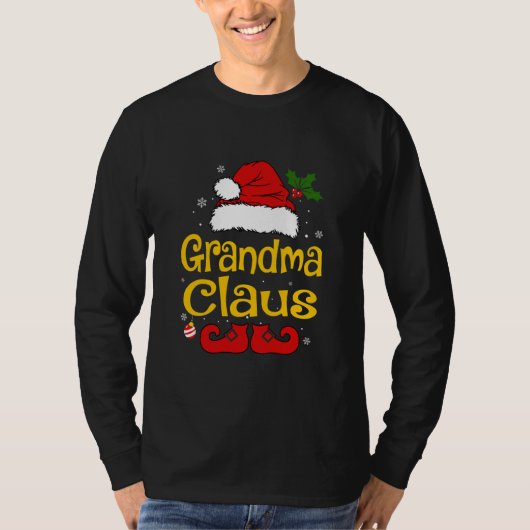 Funny Grandma Claus kerstpyjama Santa T-shirt (Voorkant)
