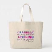 Funny Grandma Colorful Typography Grote Tote Bag (Achterkant)