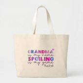 Funny Grandma Colorful Typography Grote Tote Bag (Voorkant)