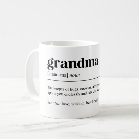 Funny Grandma Definition Koffiemok (Voorkant links)