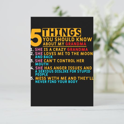 Funny Grandma en Grandchildren Bedankkaart (Staand voorkant)