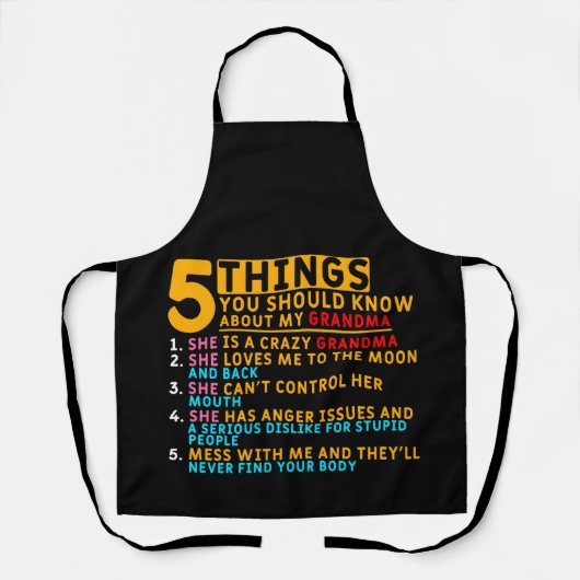 Funny Grandma en Grandchildren Schort (Voorkant)