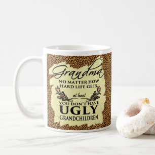 Funny Grandma Gift   Geen Ugly Grandchildren Cheet Koffiemok