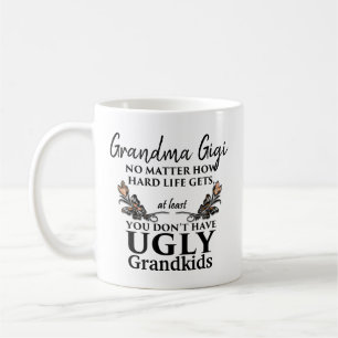 Funny Grandma Gift - Geen Ugly Grandchildren CUSTO Koffiemok