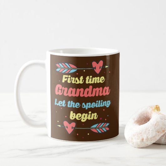 Funny Grandma Gifts eerste keer oma Let Koffiemok (Met donut)