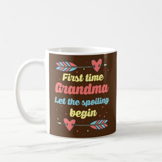Funny Grandma Gifts eerste keer oma Let Koffiemok (Links)