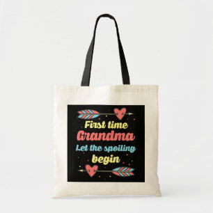 Funny Grandma Gifts eerste keer oma Let Tote Bag