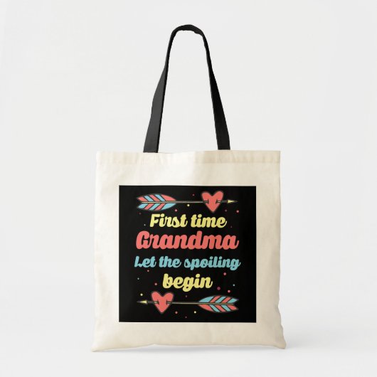 Funny Grandma Gifts eerste keer oma Let Tote Bag (Voorkant)
