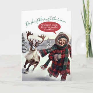 Funny Grandma is Too Fit to Get Run Over   Feestdagen Kaart