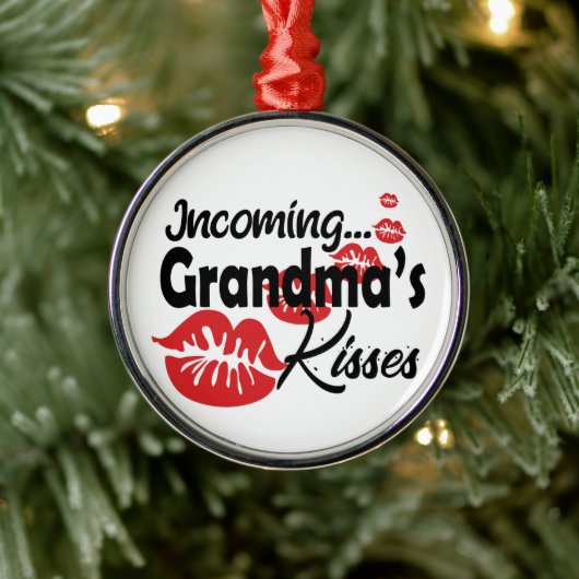 Funny Grandma Kisses Metalen Ornament (Boom)