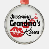 Funny Grandma Kisses Metalen Ornament (Voorkant)