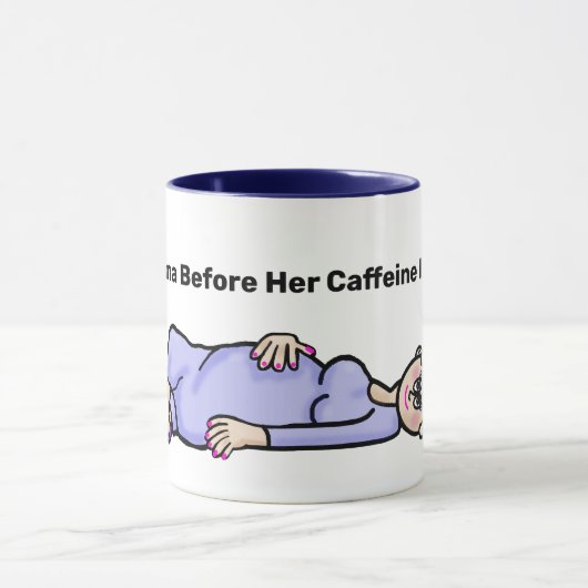 Funny Grandma Lying Down Coffee Mok (Midden)