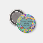 Funny Grandma Magnet – Abstract Floral Heart (Voorkant / Achterkant)