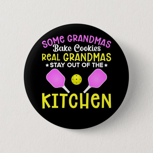 Funny Grandma Sport Lover Grandmoeder Pickleball Ronde Button 5,7 Cm (Voorkant)