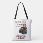 Funny Grandma Wild Turkey Hunting Canvas tas (Achterkant)