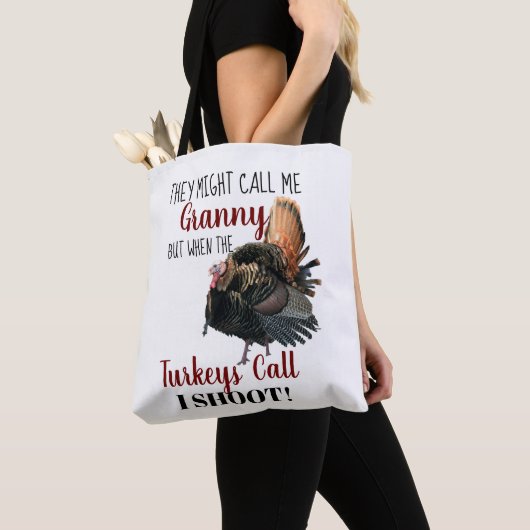 Funny Grandma Wild Turkey Hunting Canvas tas (Dichtbij)