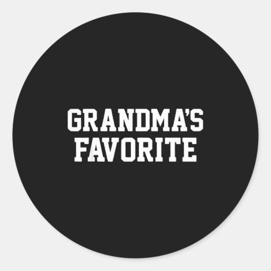 Funny Grandma's Favorite Black Modern Clic Crew  Ronde Sticker (Voorkant)