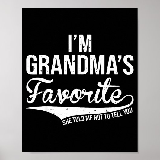 Funny Grandma's Favorite Grandson &amp; Granddaugh Poster (Voorkant)