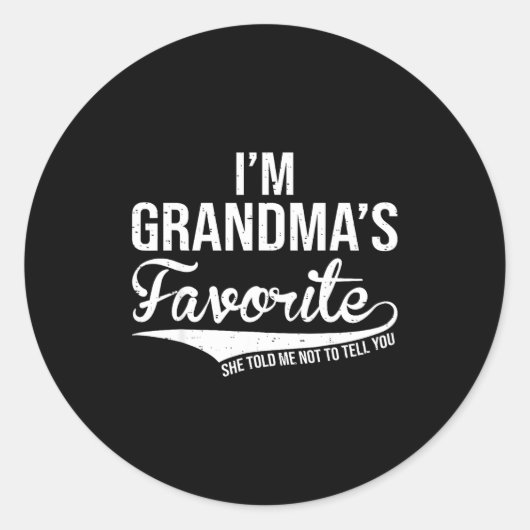 Funny Grandma's Favorite Grandson &amp; Granddaugh Ronde Sticker (Voorkant)