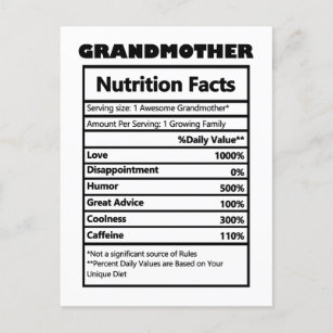 Funny Grandmoeder Nutrition Feit Briefkaart
