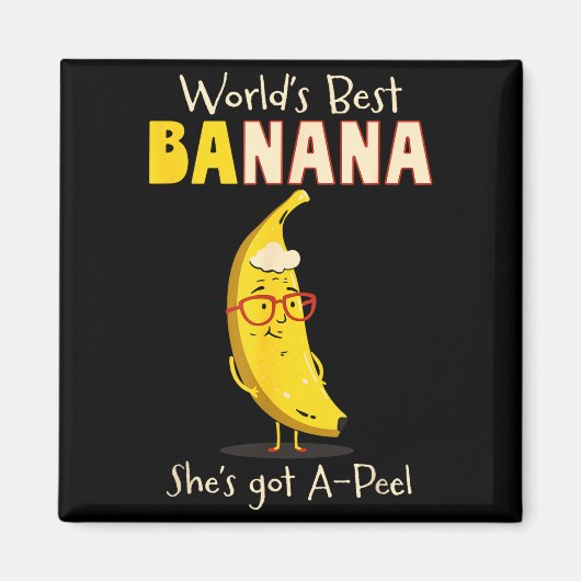 Funny Grandmother World's Nana Banana Pun Magneet (Voorkant)