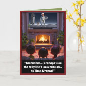 Funny Grandpa Christmas Kaart (Gele Bloem)