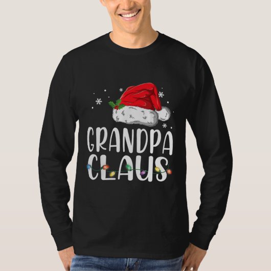 Funny Grandpa Claus Christmas Pajamas Santa T-shirt (Voorkant)