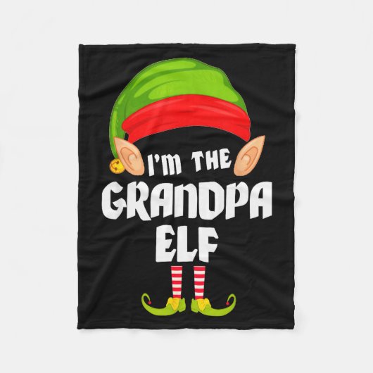 Funny Grandpa Elf Matching Family Group Pj Christm Fleece Deken (Voorkant)