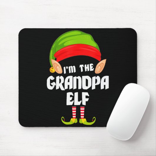 Funny Grandpa Elf Matching Family Group Pj Christm Muismat (Met muis)
