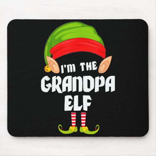 Funny Grandpa Elf Matching Family Group Pj Christm Muismat (Voorkant)