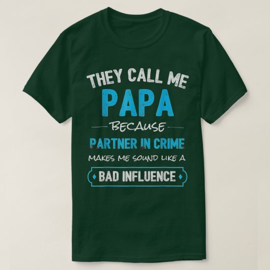 Funny Grandpa geeft papieren partner in misdaad (2 T-shirt (Design voorkant)