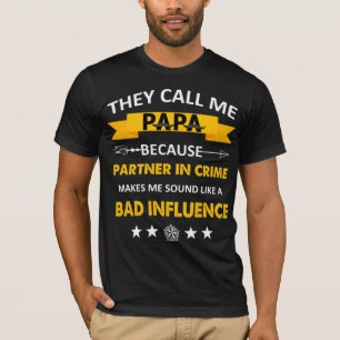 Funny Grandpa geeft Shirten, Papa Partner in Crime T-shirt