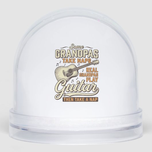 Funny Grandpa Guitar Vintage Engraving Shirt Desig Sneeuwbol (Voorkant)