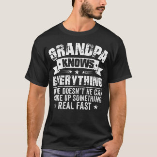 Funny Grandpa Knows Everything Vintage Father'S Da T-shirt