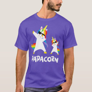 Funny Grandpa Papa Unicorn Papacorn Dab Dabbin T-shirt