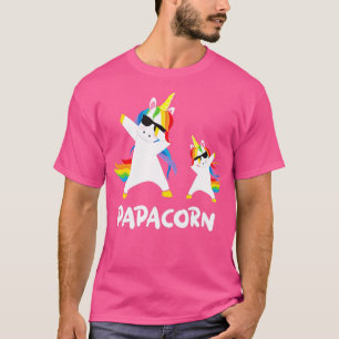 Funny Grandpa Papa Unicorn Papacorn Dab Dabbin T-shirt