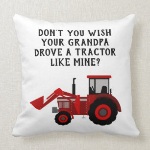 Funny Grandpa Red Tractor Quote Kussen
