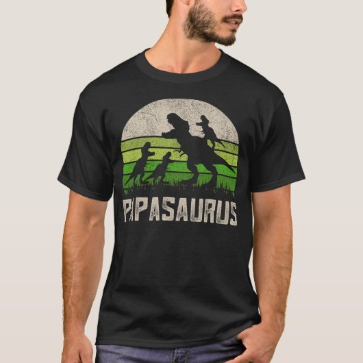 Funny Grandpa Shirts, Papasaurus Dinosaur 3 Kids F T-shirt (Voorkant)