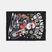 Funny Grandpa's Biker Ride Christmas Motorcycle Sa Fleece Deken (Voorkant (Horizontaal))