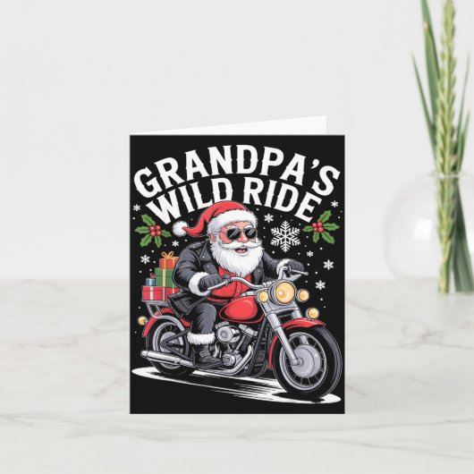Funny Grandpa's Biker Ride Christmas Motorcycle Sa Kaart (Voorkant)