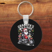 Funny Grandpa's Biker Ride Christmas Motorcycle Sa Sleutelhanger (Voorkant)