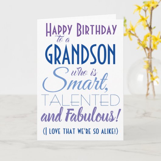 Funny Grandson Birthday Kaart (Gele Bloem)