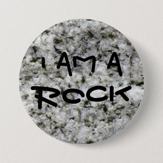 Funny Granite Rock White Ik ben een rots Ronde Button 7,6 Cm (Voorkant)