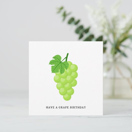 Funny Grapes Birthday Wenskaart Feestdagenkaart (Staand voorkant)