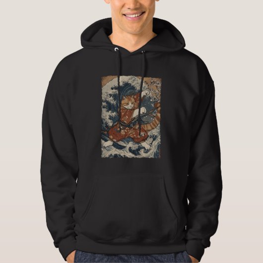 Funny Graphic Cat Japanese Anime Hoodie (Voorkant)