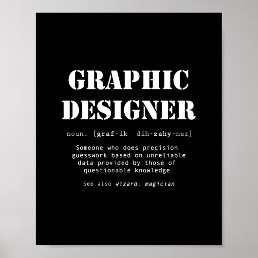 Funny Graphic Designer Dictionary Definition Gift Poster (Voorkant)